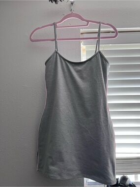 Frankie's Bikinis Gray Spaghetti Strap Mini Dress